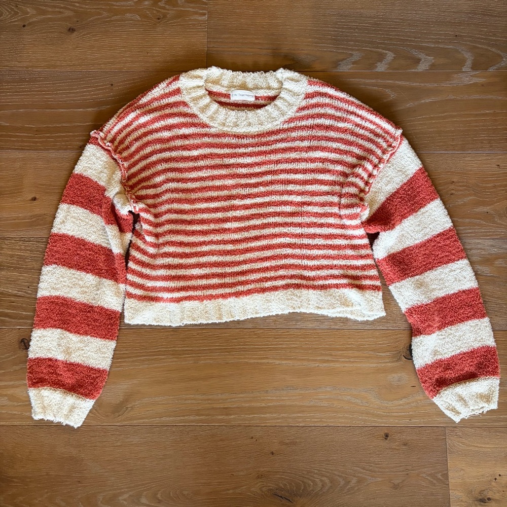 Orange & Cream Striped Sweater
